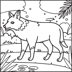 Domestic animals coloring pages. Domestic animals outline vector.