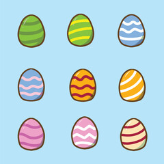 set of easter eggs good for design and pattern