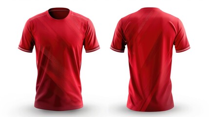 Custom Football Club T-shirt Mockup: Adult Sports Apparel with Blank Front and Back View for Casual Attire, Championship Games and Branding on Neutral Background