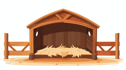 Empty Manger in Stable flat vector isolated on white