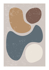 Minimalist design poster with abstract organic shapes composition - 766340290