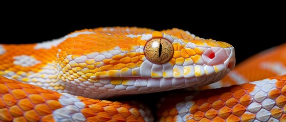 Fototapeta premium Snake head with stripes on the body