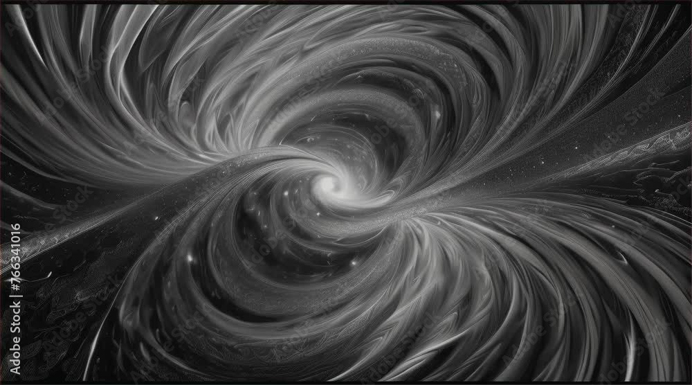Poster monochrome vortex - visual effect that draws viewer into its spiraling depths