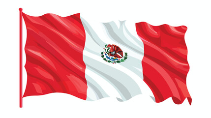 Flag of peru flat vector isolated on white background