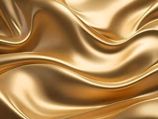 Liquid gold with smooth, flowing waves, creating a luxurious and modern abstract background. Surface with shiny and metallic texture