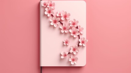 Cute 3d notebook smooth cherry blossom UHD wallpaper