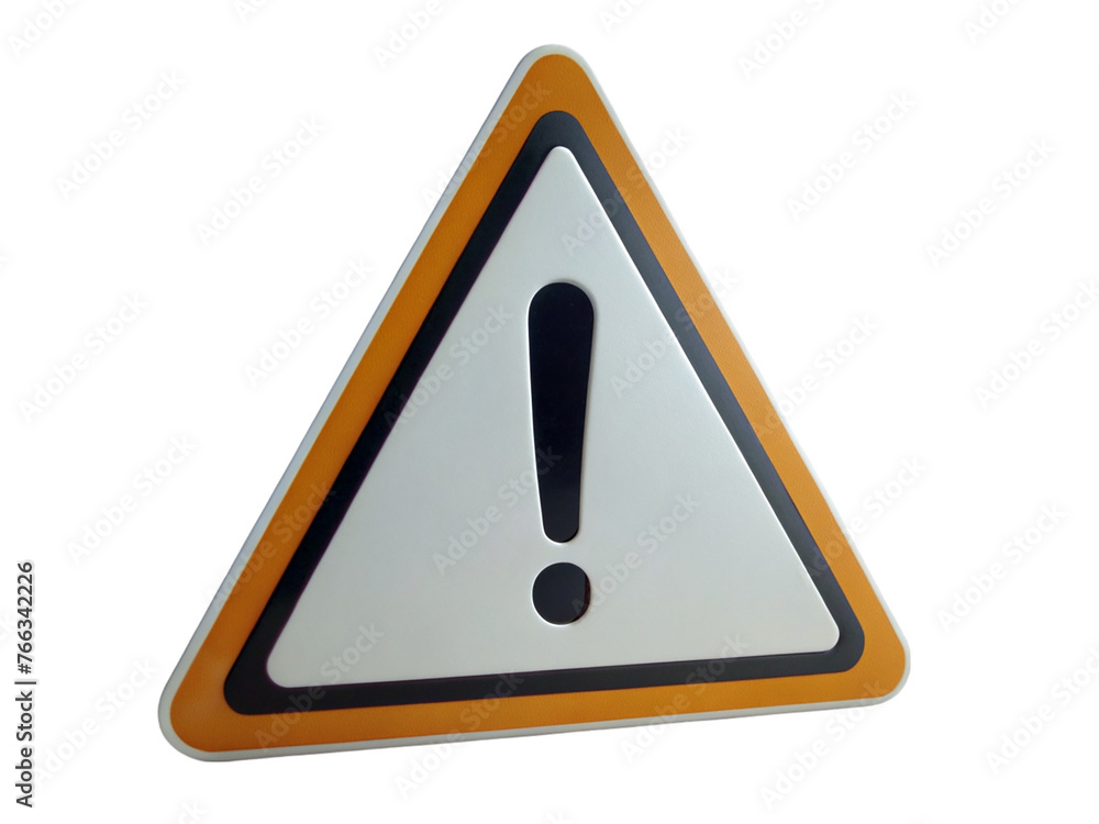 Poster 3d rendering of a triangle warning sign isolated on a transparent background.