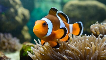 Naklejka na ściany i meble clown fish on the reef