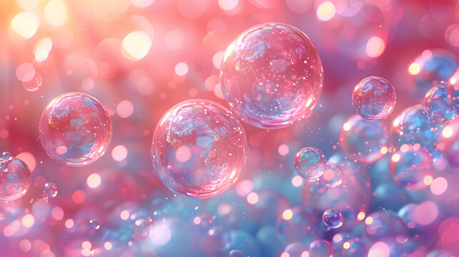 Abstract image featuring floating bubbles with a vivid bokeh background, invoking a sense of wonder and playfulness
