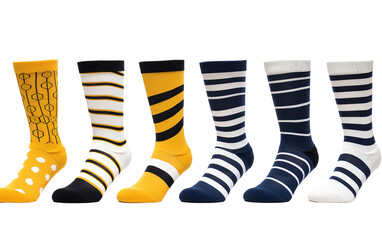 Basketball Socks in Various Team Patterns Isolated on Transparent Background PNG.