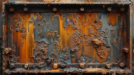Rusty Metal Frame with Radioactive Substance