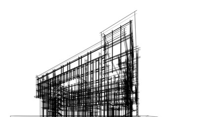 Obraz premium Modern office building concept 3d drawing