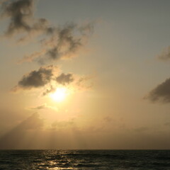 red sunrise on the sea