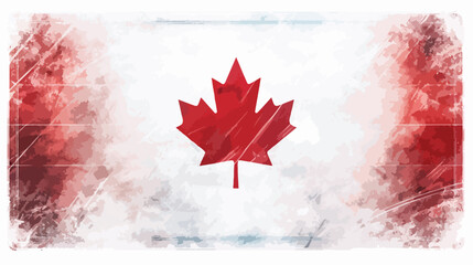 Fototapeta premium Ice hockey field textured by Canada flag
