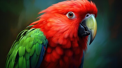 Fototapeta premium Red and green parrot UHD wallpaper