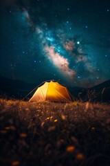 Tent under the night sky