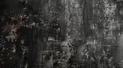 Grungy Black Abstract Painting with Texture