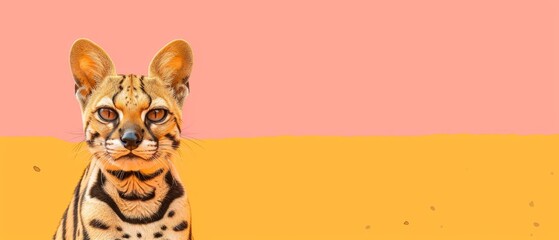 Obraz premium Cheetah in pink, yellow & blue on blurred background