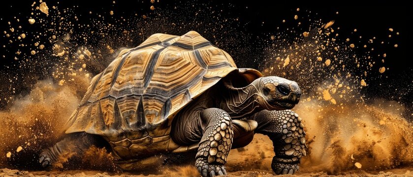  Tortoise on dusty ground