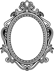 black ornate oval frame