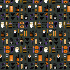 かわいいハロウィンのイラストパターン