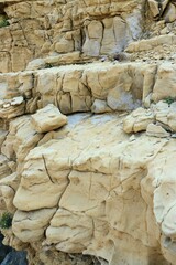 White sandstone formation on the coast of Lopar on the island Rab, Croatia