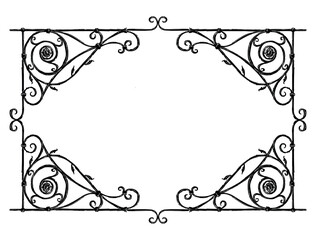 Frame ornamental vintage for decoration,tendrils,swirls,greeting card,invitation, retro style, vector hand drawn illustration isolated on white