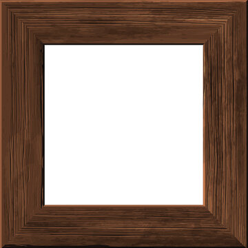 Wooden frame for a picture. Highly realistic illustration.