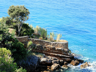 rocks and blue sea on the island Rab, Croatia