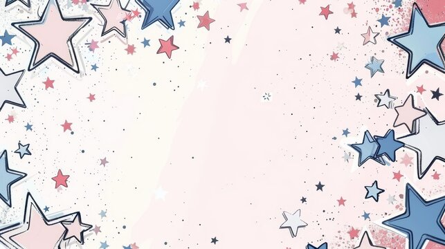 Americana themed background featuring illustrated stars and open space