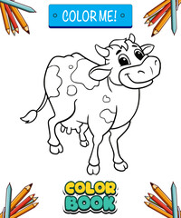 Cartoon illustration of a cow