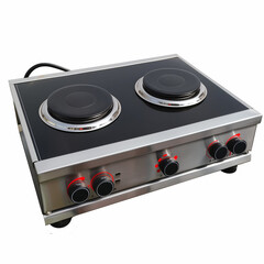 Fototapeta premium Stainless steel double cooking plate with thermostatic switch