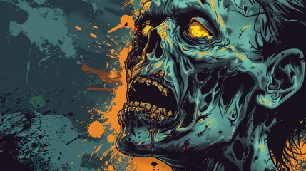 Spooky zombie vector character design featuring haunting details and sinister vibes inspired by classic horror cinema.
