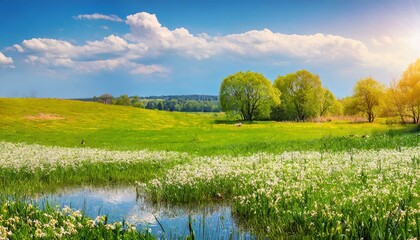 Fototapeta premium landscape with lake