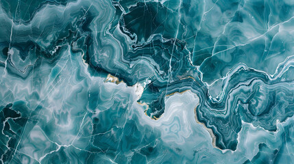 Fototapeta premium Beautiful abstract background. Golden and turquoise mixed acrylic paints. Marble texture