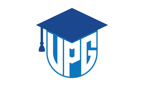 VPG initial letter academic logo design vector template. school college logo, university logo, graduation cap logo, institute logo, educational logo, library logo, teaching logo, book shop, varsity