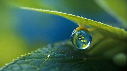 Water drop falling macro photography
