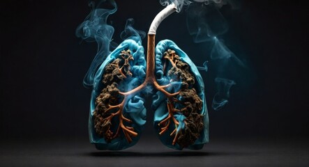 Smoking lungs - obrazy, fototapety, plakaty