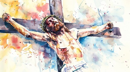 crucifixion of Jesus - obrazy, fototapety, plakaty