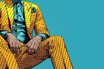 Revitalize your style with a bold, yellow dotted suit - perfect for a trendy urban look. Stand out...
