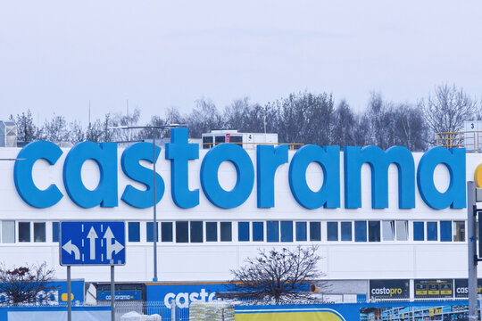 Castorama company signboard, Castorama supermarket.