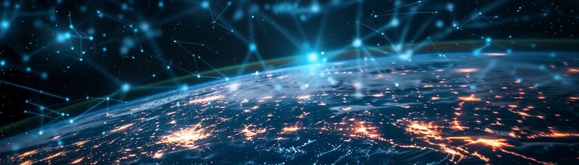 Obraz premium Visualize a world where blockchain secures the future of digital communication.