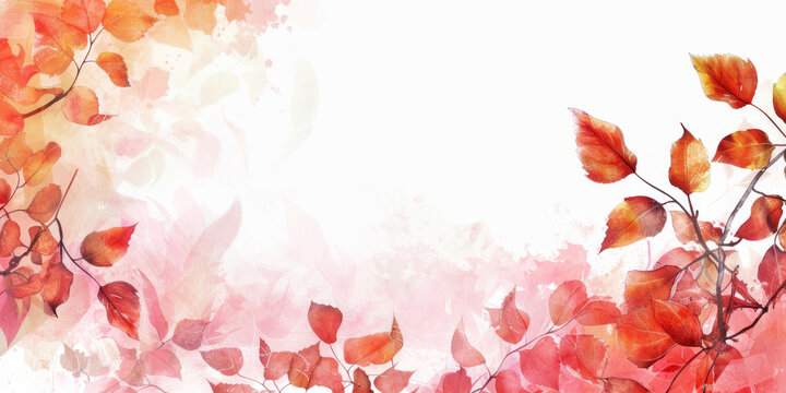 Autumn leaves form a multi-colored border on a white background, creating a photo montage.