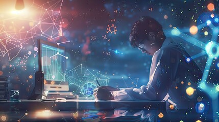 illustrator milenial at work