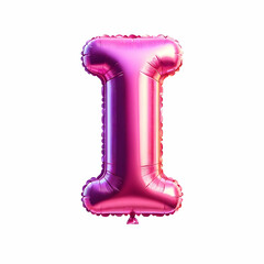 Pink letter I balloon