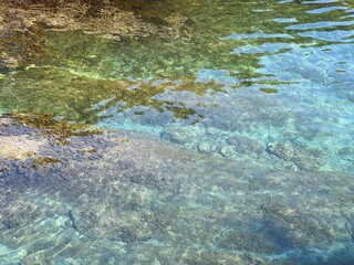Clear transparent water of the sea.