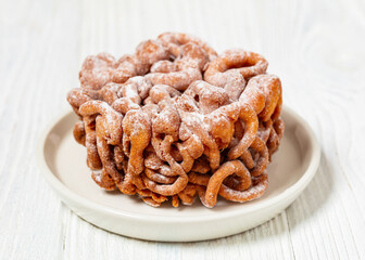 tippaleipa, finnish may day funnel cakes on plate