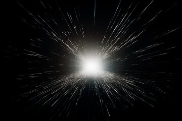 Silver light flare isolated black background