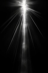 Silver light flare isolated black background