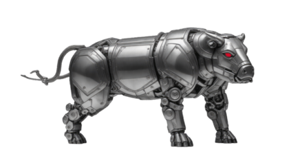 Metal bull from scrap metal.